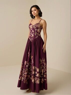 hemant & nandita metallic maxi dress Hemant & Nandita Metallic Maxi Tassel Kaftan Dress